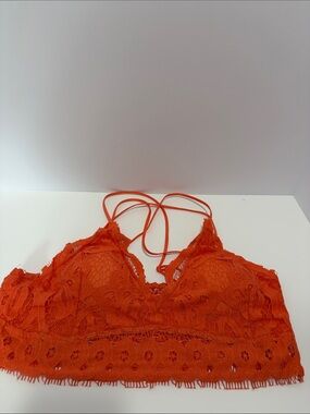 Lace Strappy Bralette in Bright Orange new 2X